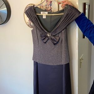 Blue Grey Evening Gown